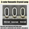 Hengqiyuan Lampe de table de luxe en cristal LED Lampe de chevet tactile de charge USB Lampe de bureau LED 3 Couleur Stepless