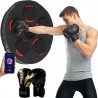 Machine de Boxe Musicale avec Gants, Cible Murale de Boxe Électronique Rechargeable Smart Boxing Reaction Target Machine de Boxe