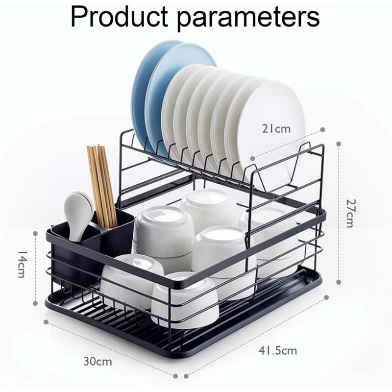 LONONE Égouttoirs à Vaisselle à 2 Niveaux pour comptoir de Cuisine Égouttoir à Vaisselle en Acier Inoxydable avec