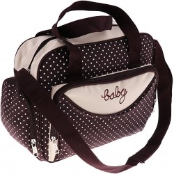 Toygogo Sac De Maternité pour Maman Sac à Langer pour Bébé Sacs à Main d'allaitement Multifonctions à Pois - Petite Brun