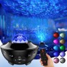 Projecteur LED ciel étoilé Star Galaxy Projector Light 21 modes d'éclairage rotatifs à 360° Ondes océaniques Bluetooth