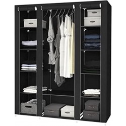 Roedax Armoire Placard à vêtements Portable en Acier Inoxydable, 175x150x45cm, Placard Simple Non tissé pour vêtements, Placard