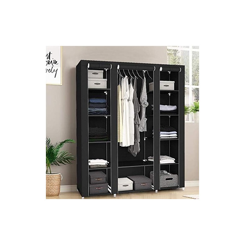 Roedax Armoire Placard à vêtements Portable en Acier Inoxydable, 175x150x45cm, Placard Simple Non tissé pour vêtements, Placard